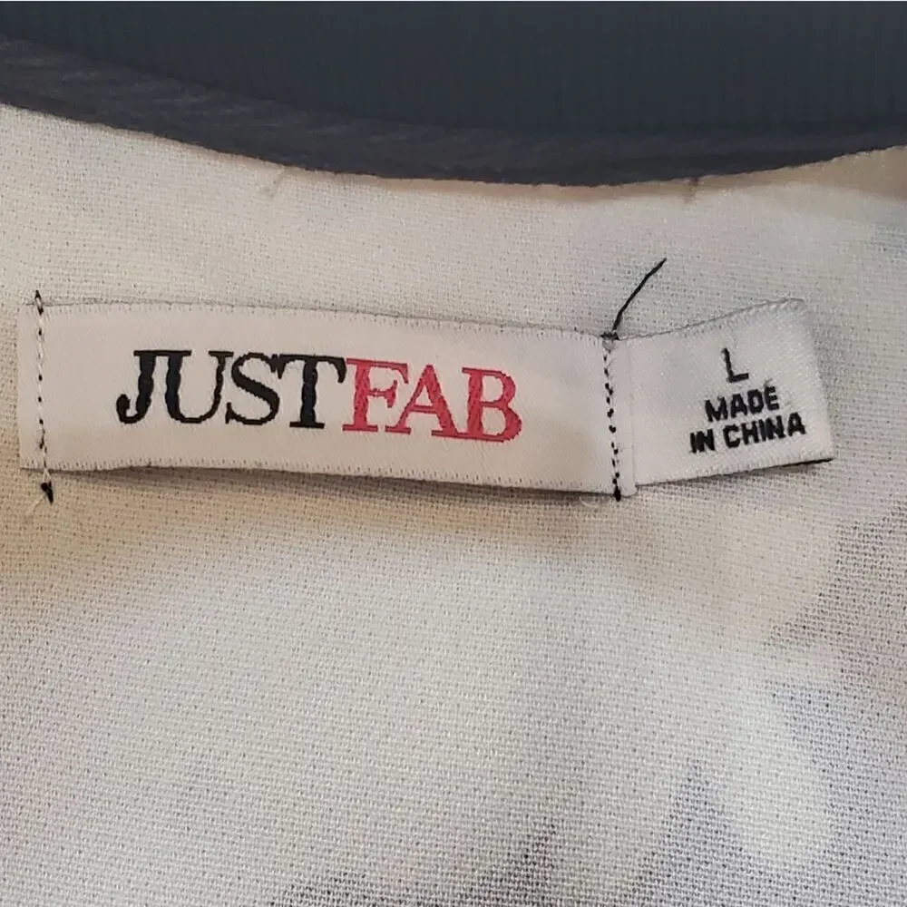 JustFab Black Floral Bomber Jacket, Size Large